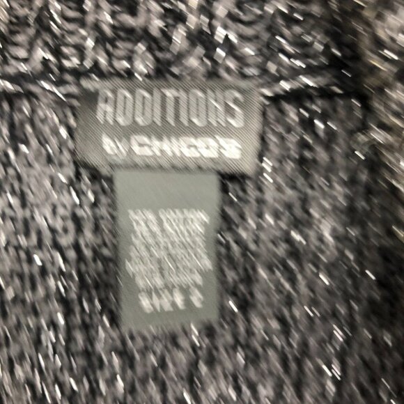 Additions by Chico's Grey Silver Knit Open Cardigan size 2 - Picture 9 of 11